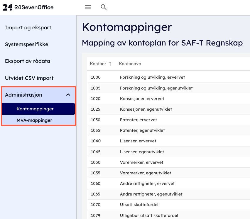 Lær mer om mapping av momskoder og kontoplan (SAFT Regnskap)